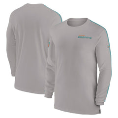 Miami Dolphins Sideline Coach UV Performance Long Sleeve T-Shirt - Gray | Nike online