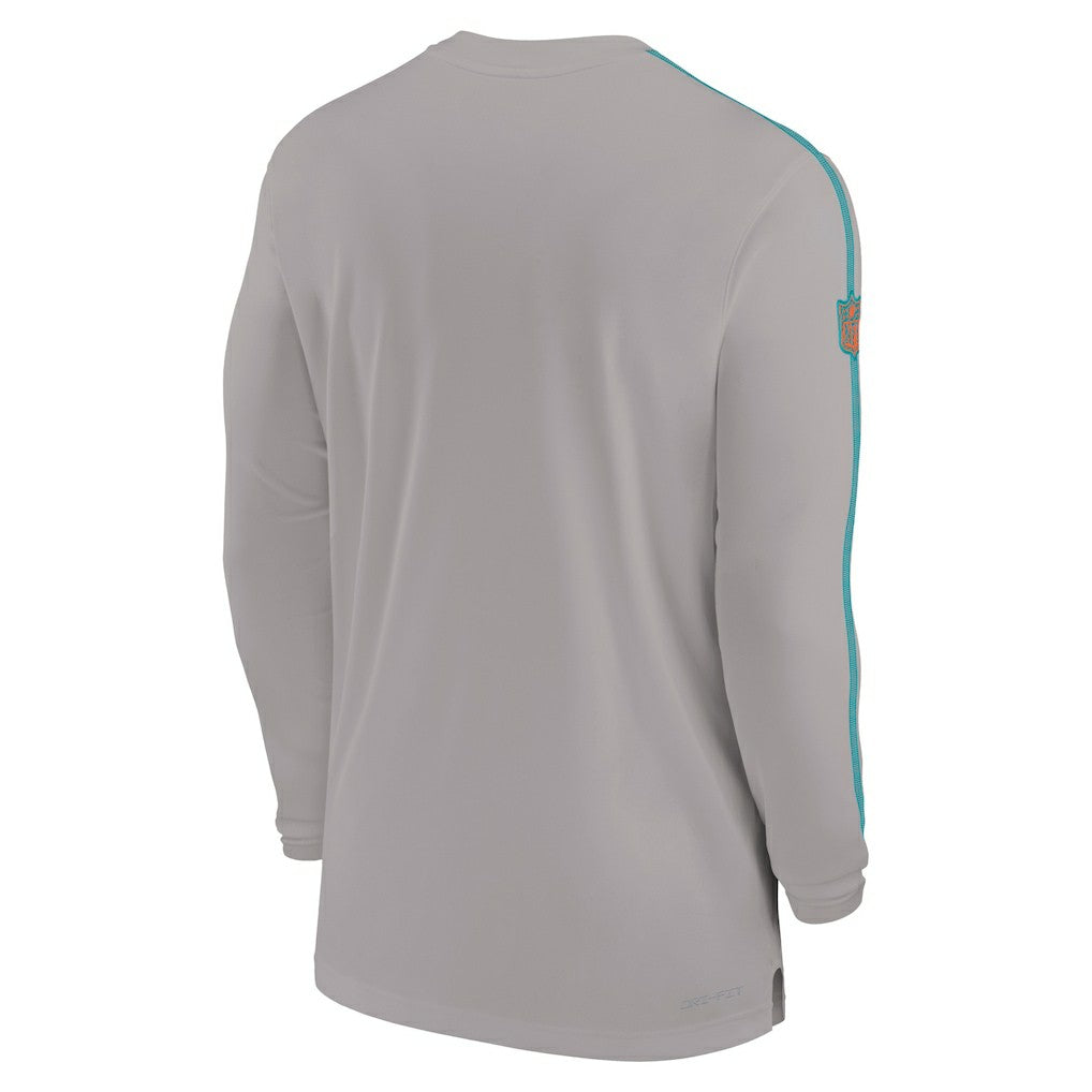 Miami Dolphins Sideline Coach UV Performance Long Sleeve T-Shirt - Gray | Nike online
