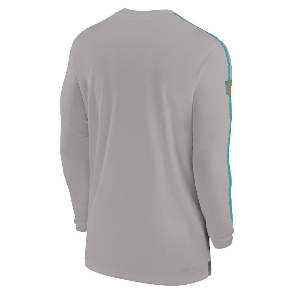 Miami Dolphins Sideline Coach UV Performance Long Sleeve T-Shirt - Gray | Nike online