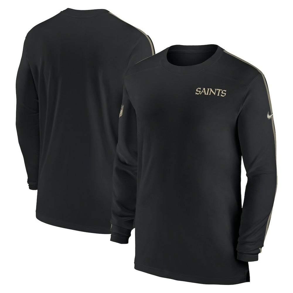 New Orleans Saints Sideline Coach UV Performance Long Sleeve T-Shirt - Black | Nike for sale