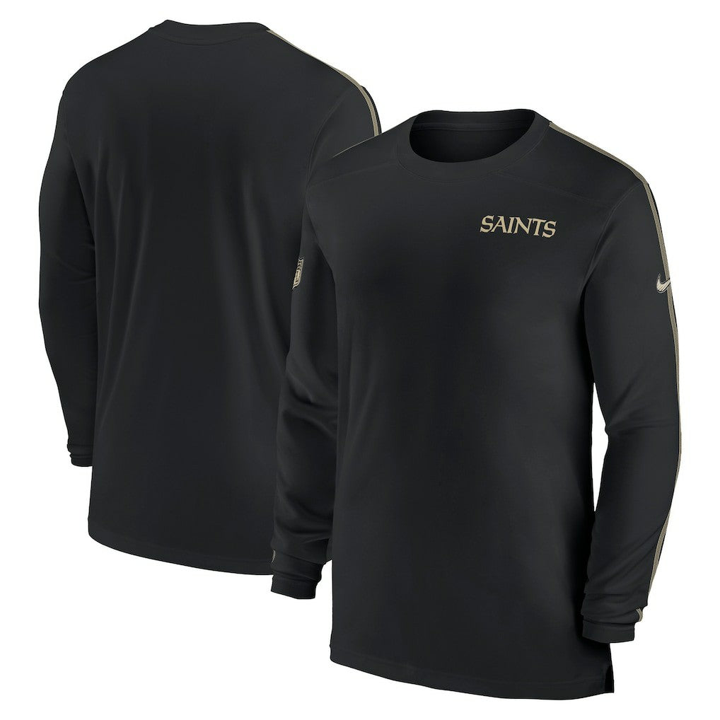 New Orleans Saints Sideline Coach UV Performance Long Sleeve T-Shirt - Black | Nike for sale
