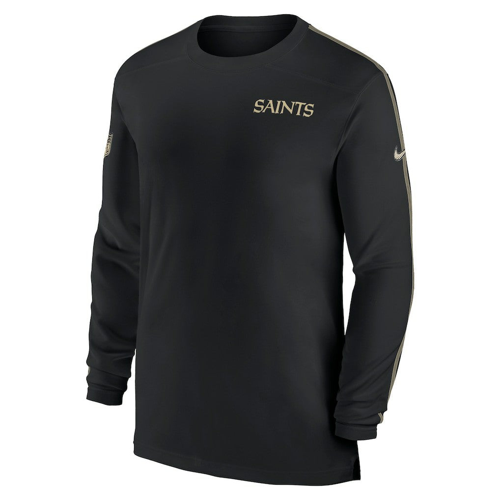 New Orleans Saints Sideline Coach UV Performance Long Sleeve T-Shirt - Black | Nike for sale