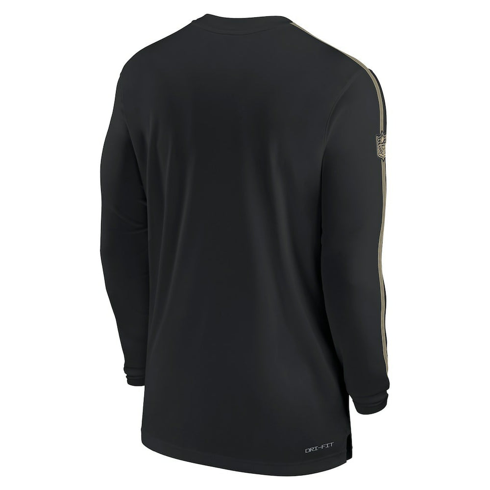 New Orleans Saints Sideline Coach UV Performance Long Sleeve T-Shirt - Black | Nike for sale
