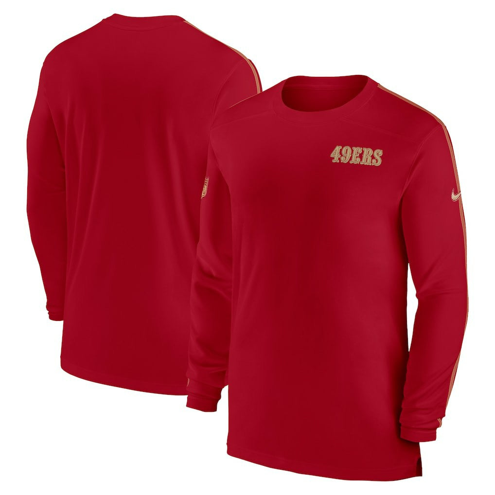 San Francisco 49ers Sideline Coach UV Performance Long Sleeve T-Shirt - Scarlet | Nike discount