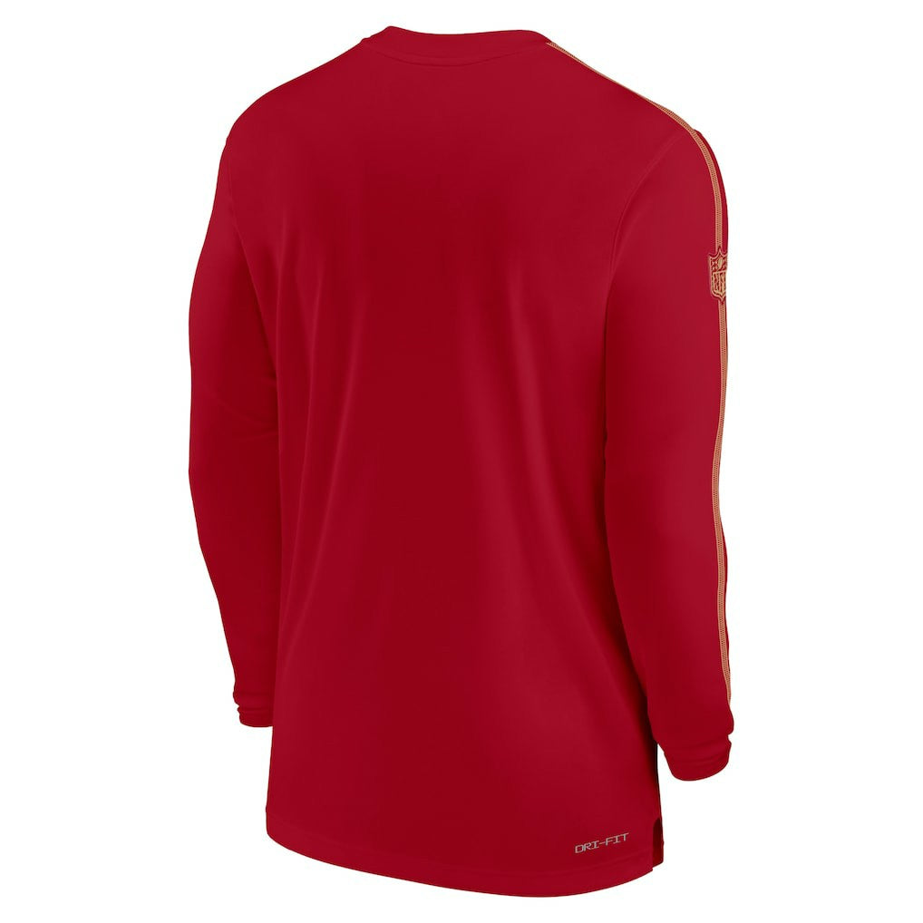 San Francisco 49ers Sideline Coach UV Performance Long Sleeve T-Shirt - Scarlet | Nike discount