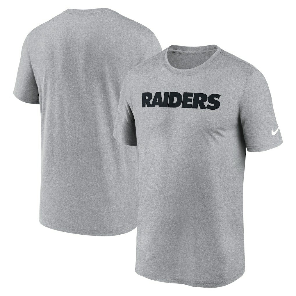 Las Vegas Raiders Primetime Legend Wordmark Performance T-Shirt - Heather Gray | Nike for sale