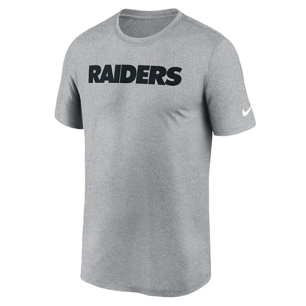 Las Vegas Raiders Primetime Legend Wordmark Performance T-Shirt - Heather Gray | Nike for sale