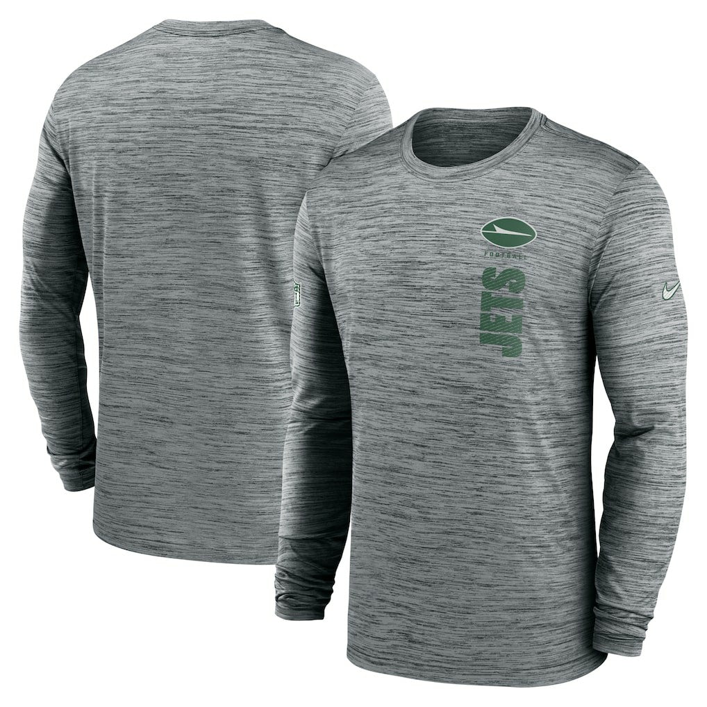 New York Jets Sideline Velocity Dri-FIT Long Sleeve T-Shirt - Gray | Nike for sale