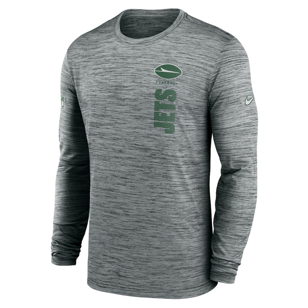 New York Jets Sideline Velocity Dri-FIT Long Sleeve T-Shirt - Gray | Nike for sale