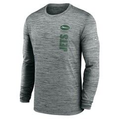 New York Jets Sideline Velocity Dri-FIT Long Sleeve T-Shirt - Gray | Nike for sale