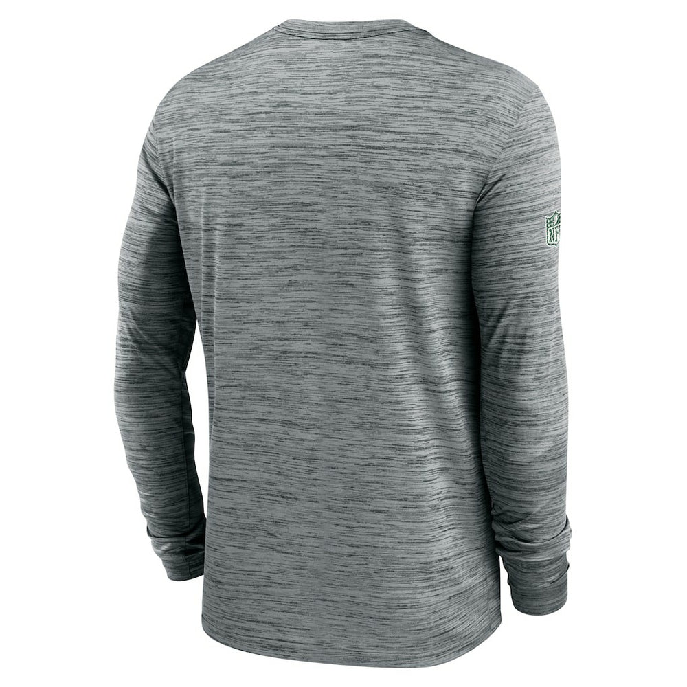New York Jets Sideline Velocity Dri-FIT Long Sleeve T-Shirt - Gray | Nike for sale