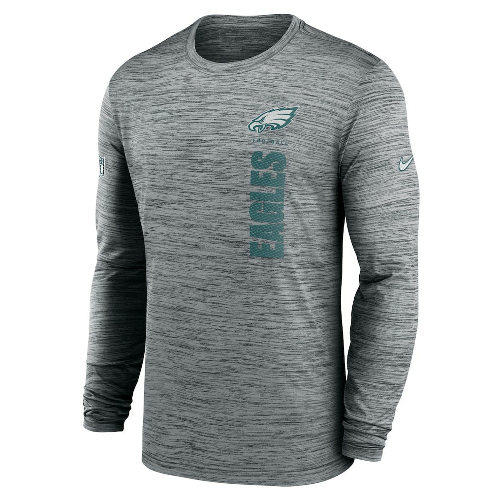 Philadelphia Eagles Sideline Velocity Dri-FIT Long Sleeve T-Shirt - Gray | Nike on sale