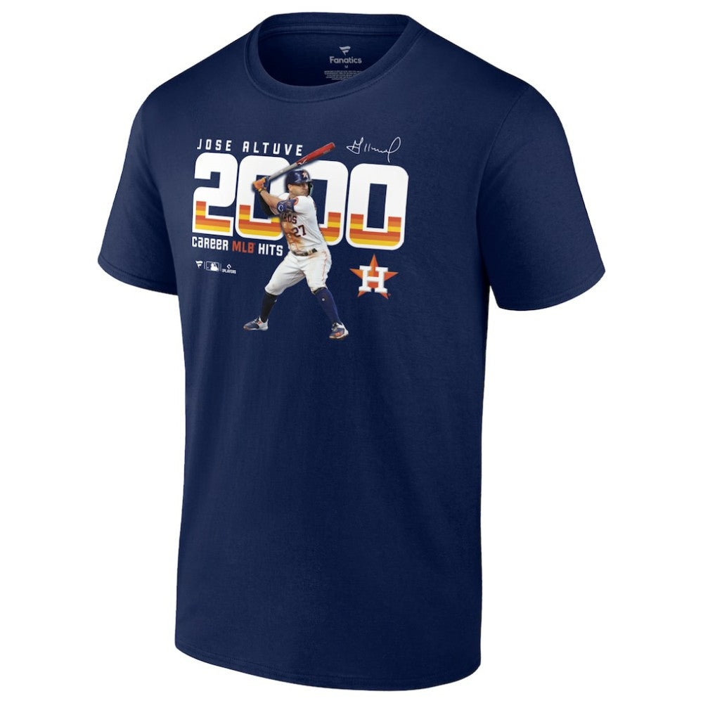 Jose Altuve Houston Astros 2,000 Career Hits T-Shirt - Navy