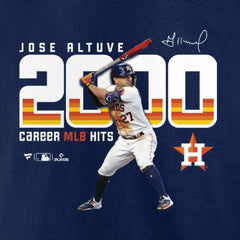Jose Altuve Houston Astros 2,000 Career Hits T-Shirt - Navy