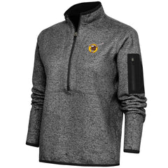 San Diego Padres Antigua Women's Cooperstown Logo Fortune Quarter-Zip Pullover Jacket - Heather Black