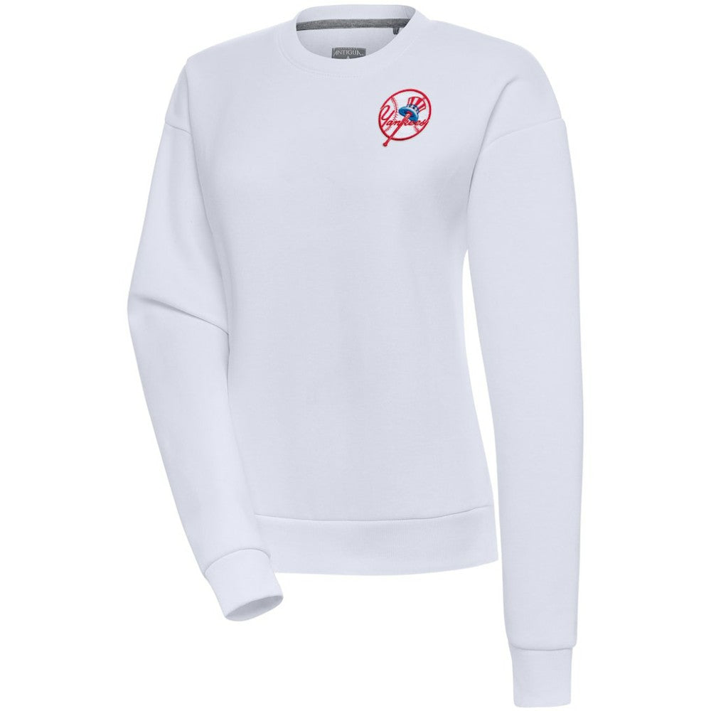 New York Yankees Antigua Women's Cooperstown Victory Crewneck Pullover Sweatshirt - White