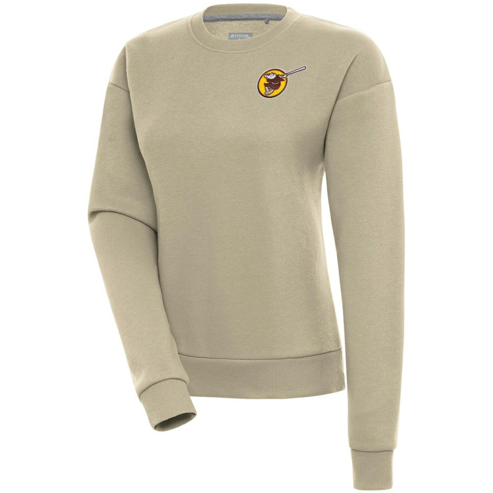 San Diego Padres Antigua Women's Cooperstown Victory Crewneck Pullover Sweatshirt - Khaki