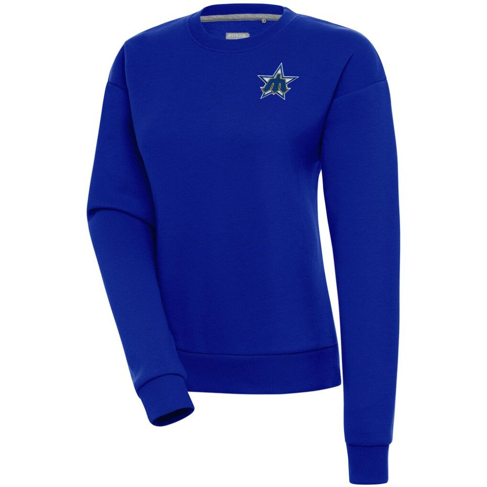 Seattle Mariners Antigua Women's Cooperstown Victory Crewneck Pullover Sweatshirt - Royal