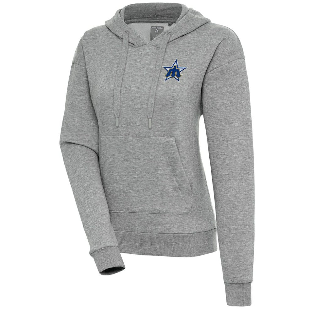 Seattle Mariners Antigua Women's Cooperstown Victory Pullover Hoodie - Heather Gray