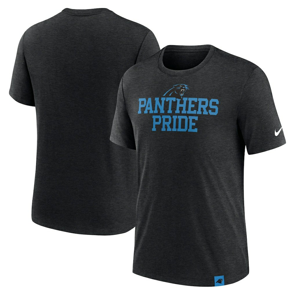 Carolina Panthers Blitz Tri-Blend T-Shirt - Heather Black | Nike discount