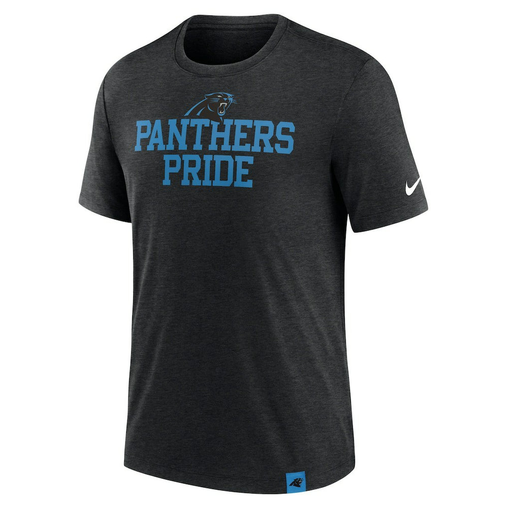 Carolina Panthers Blitz Tri-Blend T-Shirt - Heather Black | Nike discount