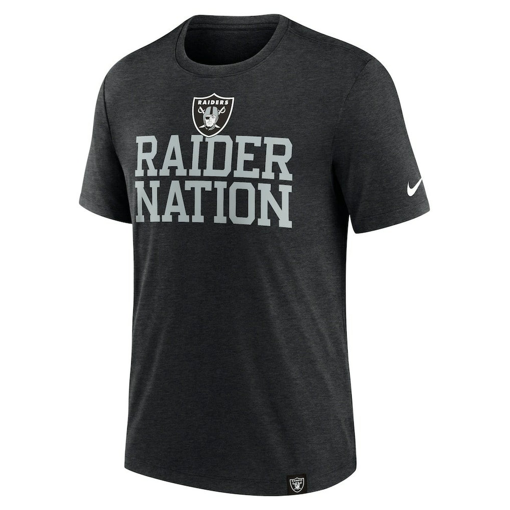 Las Vegas Raiders Blitz Tri-Blend T-Shirt - Heather Black | Nike for sale