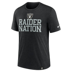 Las Vegas Raiders Blitz Tri-Blend T-Shirt - Heather Black | Nike for sale