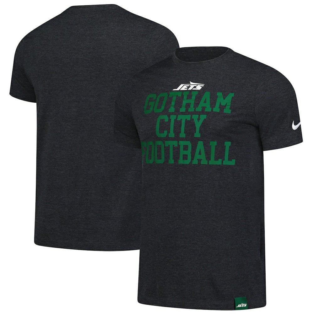 New York Jets Blitz Tri-Blend T-Shirt - Heather Black | Nike online