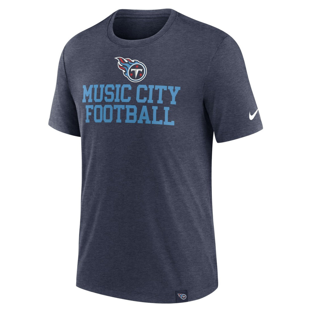 Tennessee Titans Blitz Tri-Blend T-Shirt - Heather Navy | Nike online