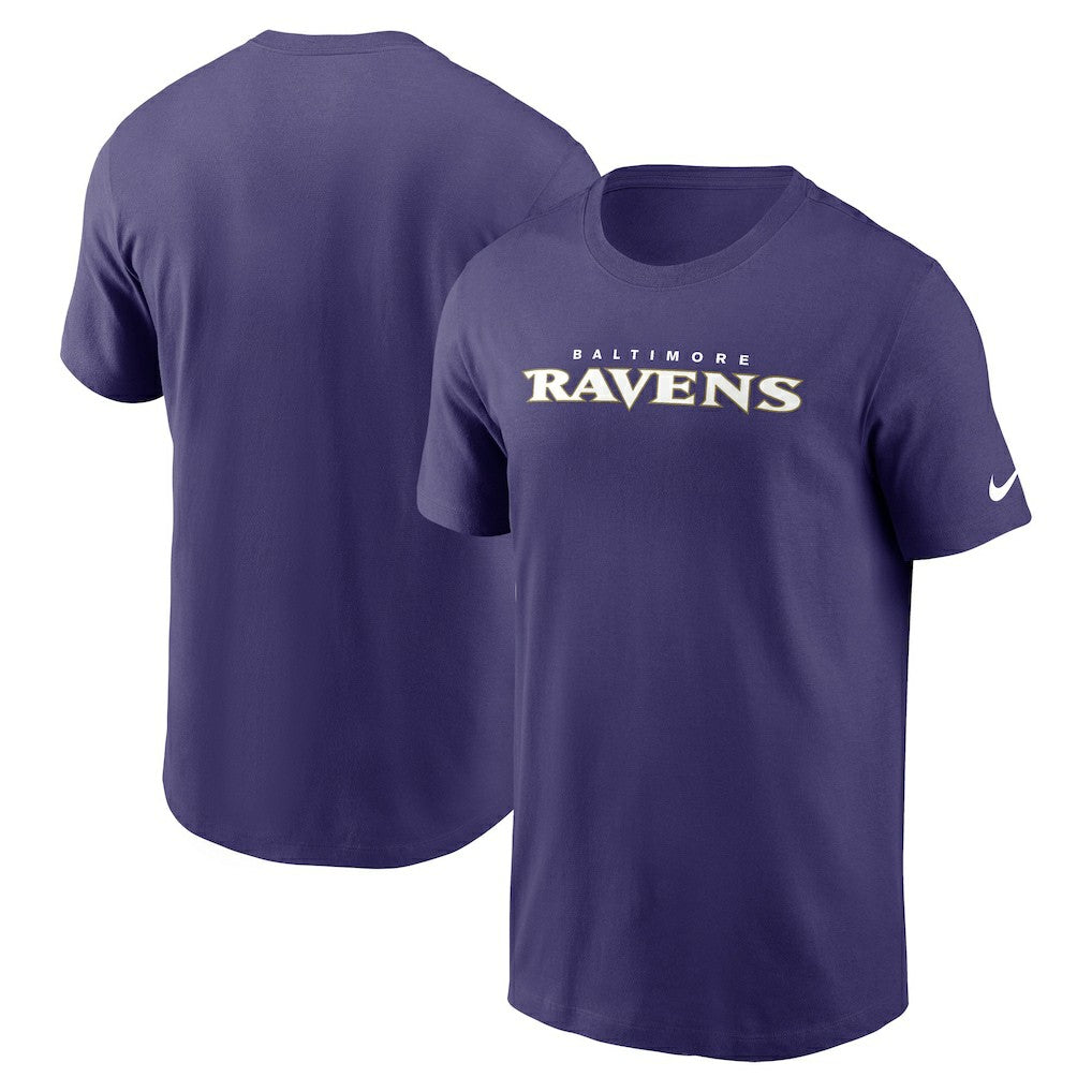 Baltimore Ravens Primetime Wordmark Essential T-Shirt - Purple | Nike on sale