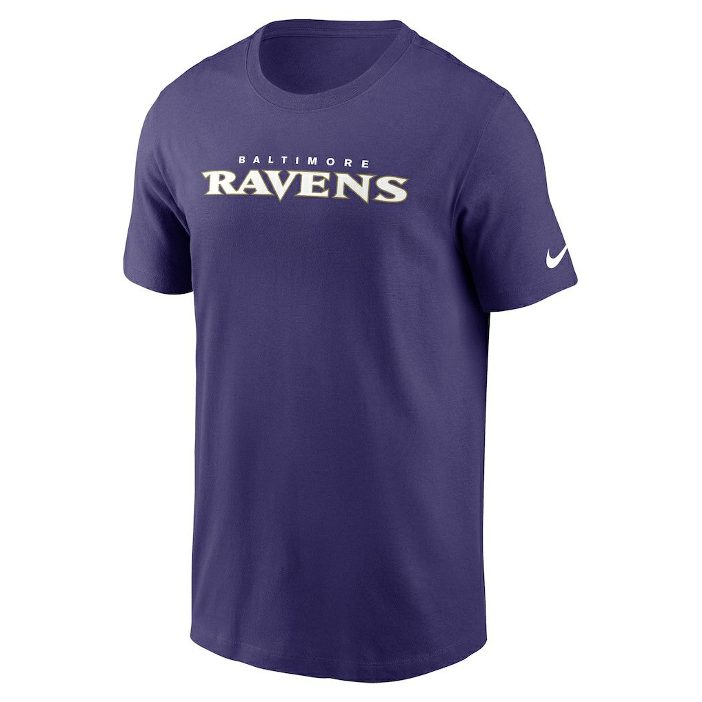 Baltimore Ravens Primetime Wordmark Essential T-Shirt - Purple | Nike on sale