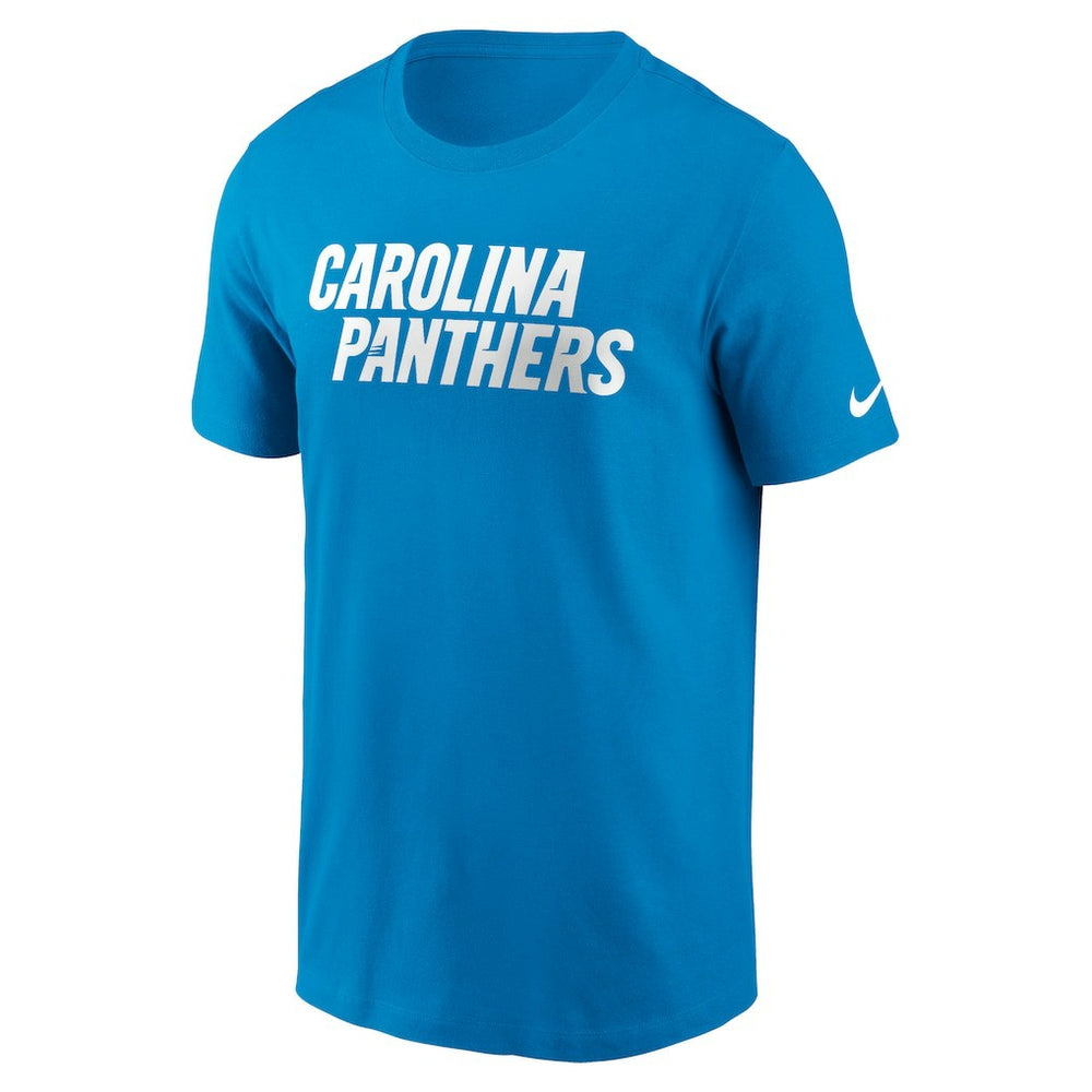 Carolina Panthers Primetime Wordmark Essential T-Shirt - Blue | Nike outlet