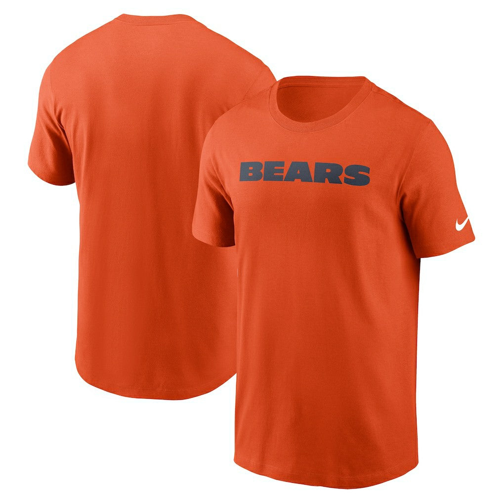 Chicago Bears Primetime Wordmark Essential T-Shirt - Orange | Nike outlet