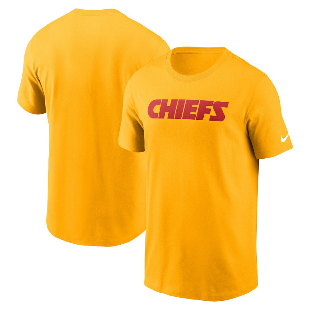 Kansas City Chiefs Primetime Wordmark Essential T-Shirt - Gold | Nike outlet
