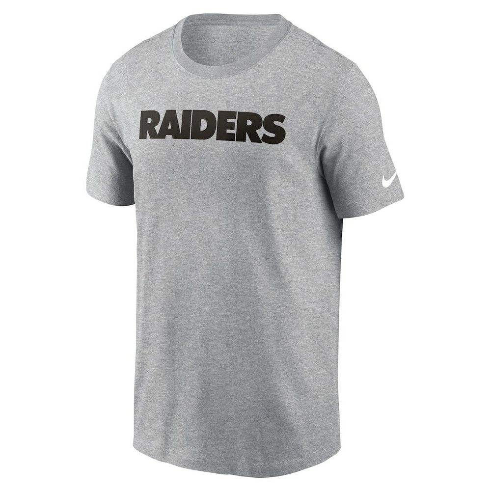 Las Vegas Raiders Primetime Wordmark Essential T-Shirt - Heather Gray | Nike sale