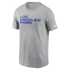 Los Angeles Rams Primetime Wordmark Essential T-Shirt - Heather Gray | Nike on sale