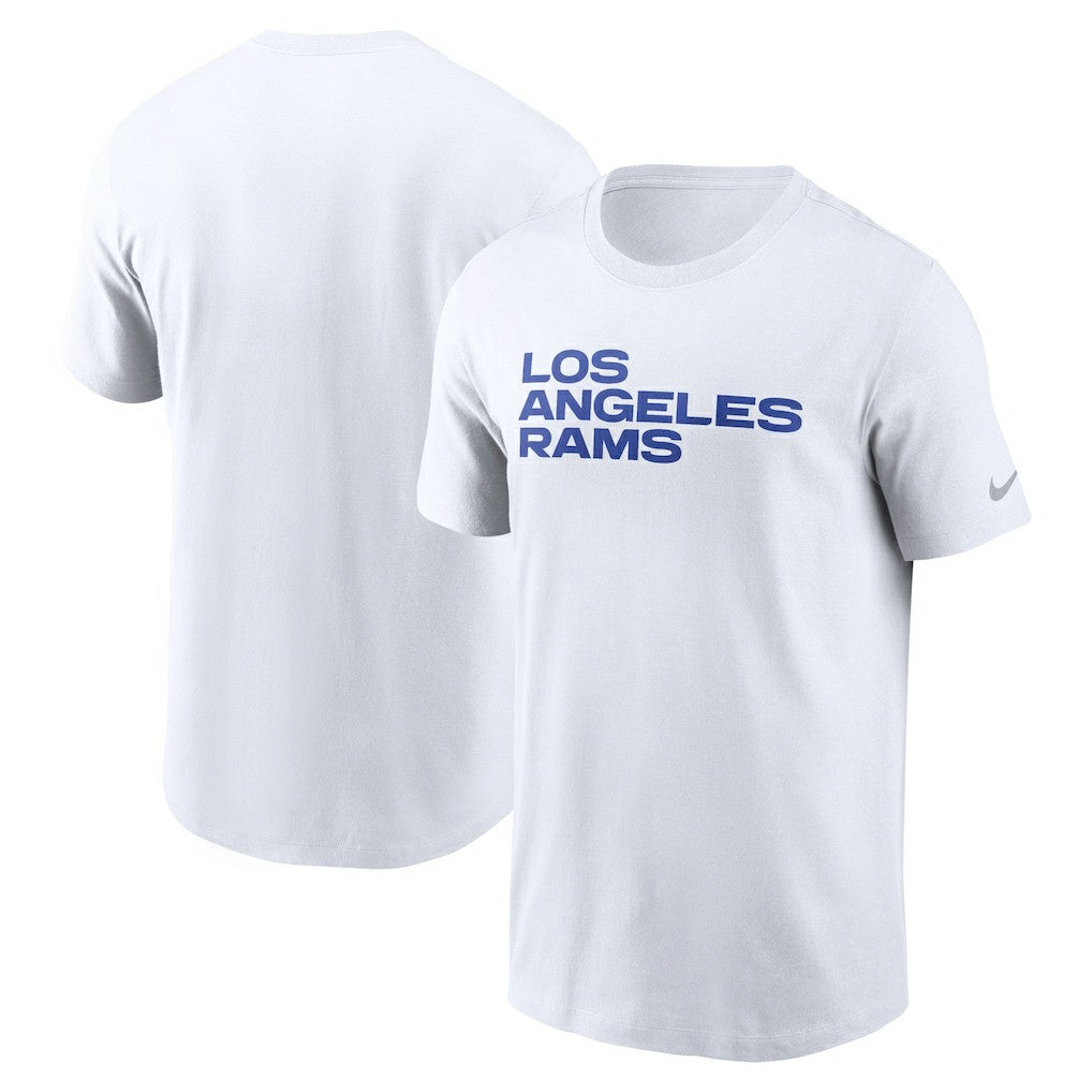 Los Angeles Rams Primetime Wordmark Essential T-Shirt - White | Nike outlet