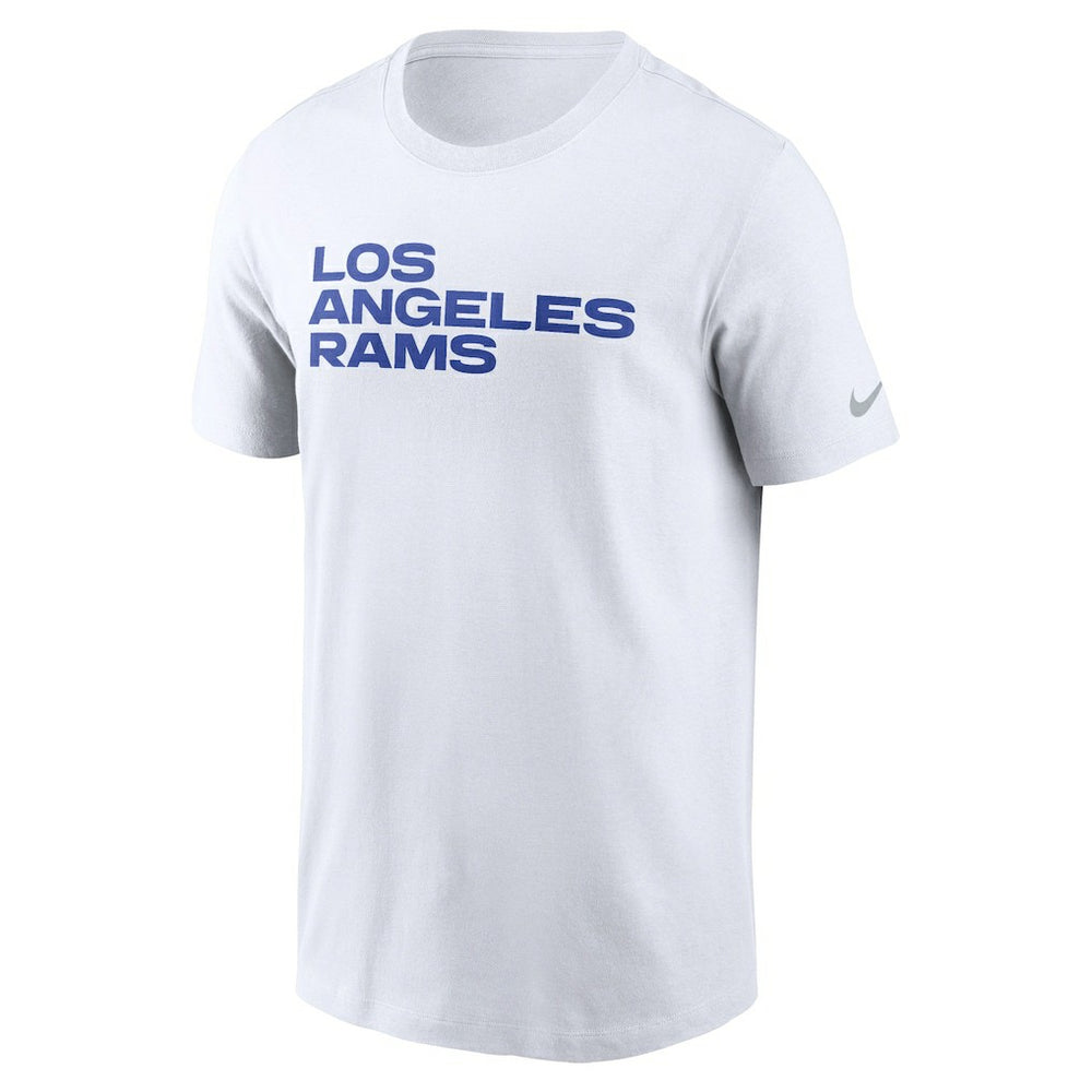 Los Angeles Rams Primetime Wordmark Essential T-Shirt - White | Nike outlet