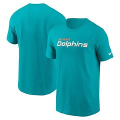 Miami Dolphins Primetime Wordmark Essential T-Shirt - Aqua | Nike for sale