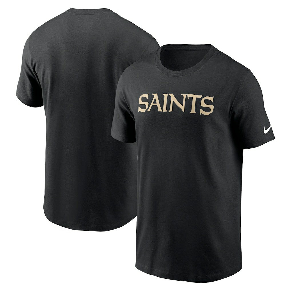 New Orleans Saints Primetime Wordmark Essential T-Shirt - Black | Nike cheap