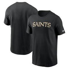 New Orleans Saints Primetime Wordmark Essential T-Shirt - Black | Nike cheap