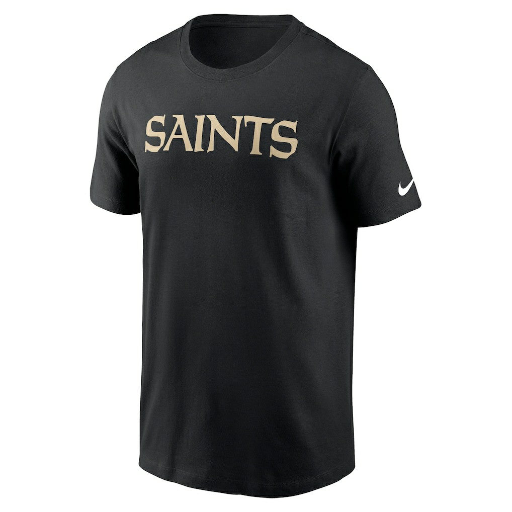 New Orleans Saints Primetime Wordmark Essential T-Shirt - Black | Nike cheap