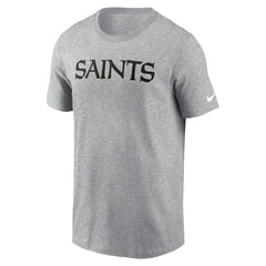 New Orleans Saints Primetime Wordmark Essential T-Shirt - Heather Gray | Nike discount