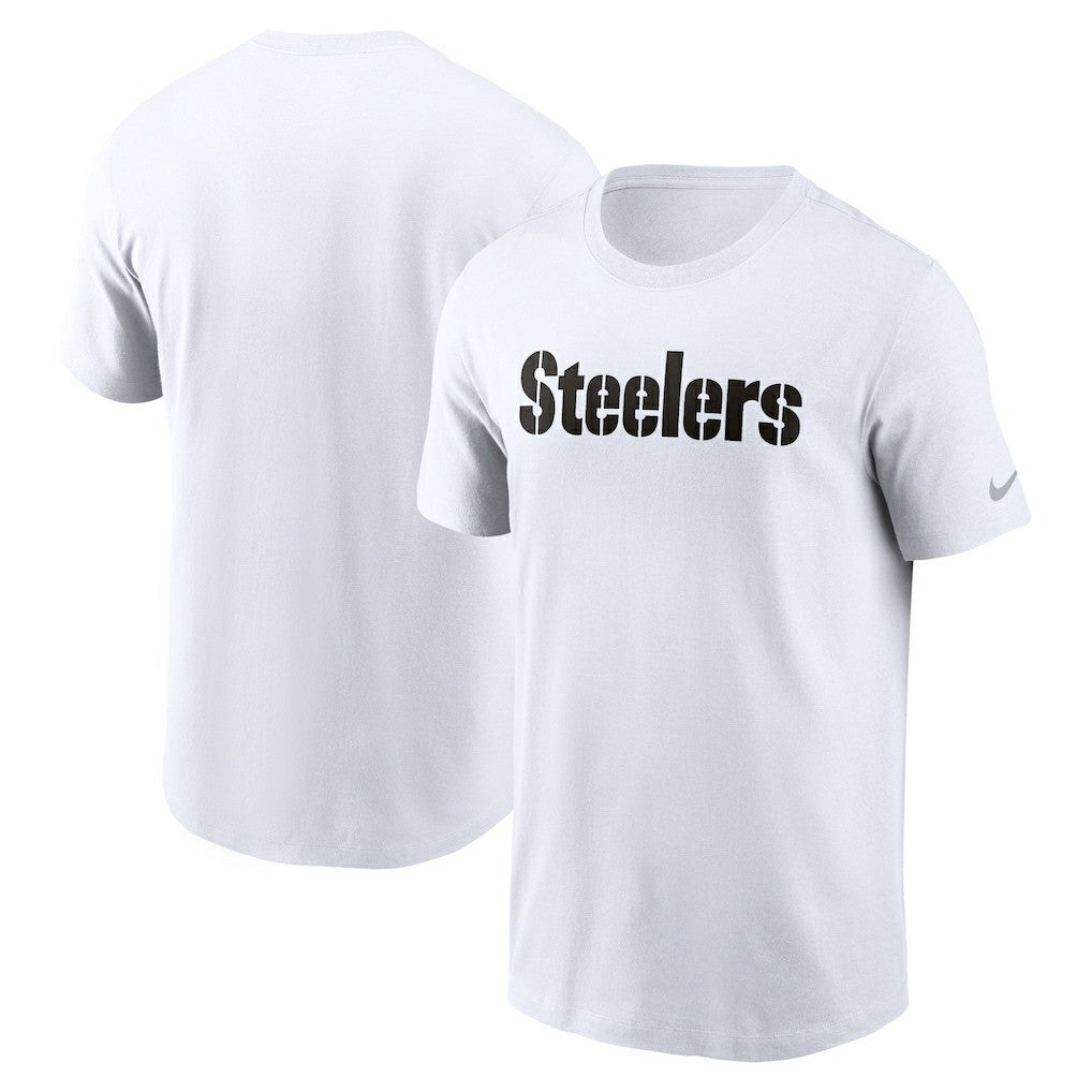 Pittsburgh Steelers Primetime Wordmark Essential T-Shirt - White | Nike outlet