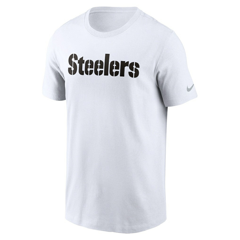 Pittsburgh Steelers Primetime Wordmark Essential T-Shirt - White | Nike outlet