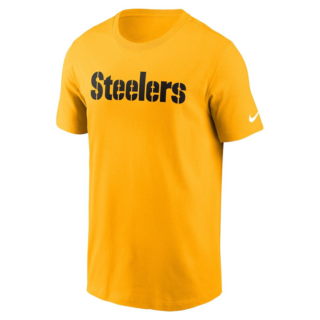 Pittsburgh Steelers Primetime Wordmark Essential T-Shirt - Gold | Nike sale