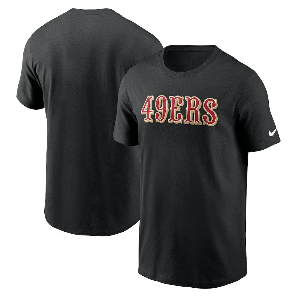 San Francisco 49ers Primetime Wordmark Essential T-Shirt - Black | Nike on sale