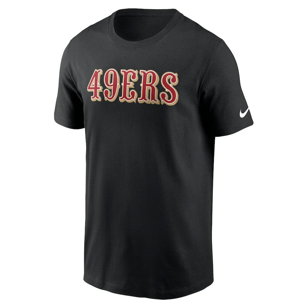 San Francisco 49ers Primetime Wordmark Essential T-Shirt - Black | Nike on sale