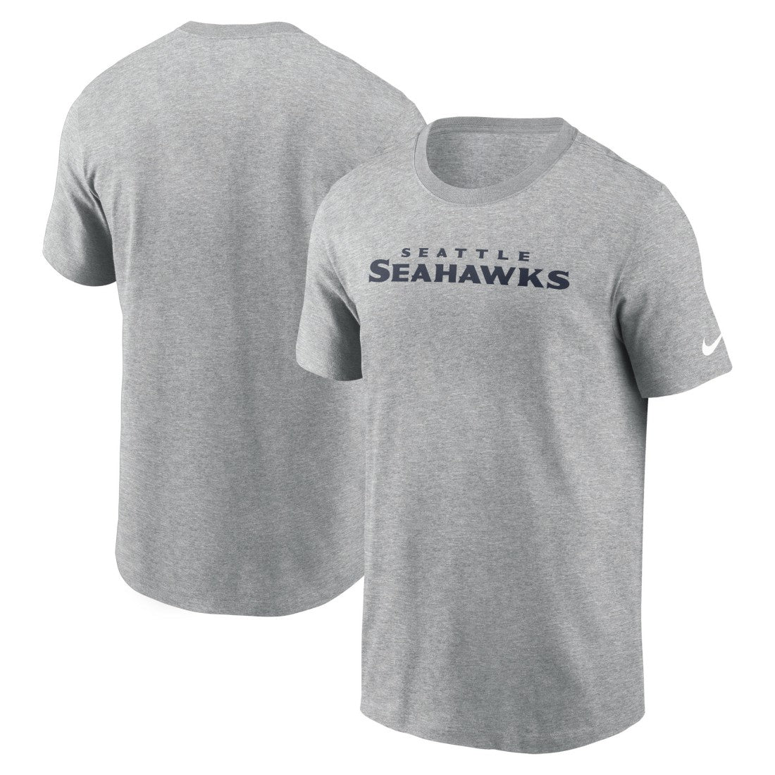 Seattle Seahawks Primetime Wordmark Essential T-Shirt - Heather Gray | Nike discount