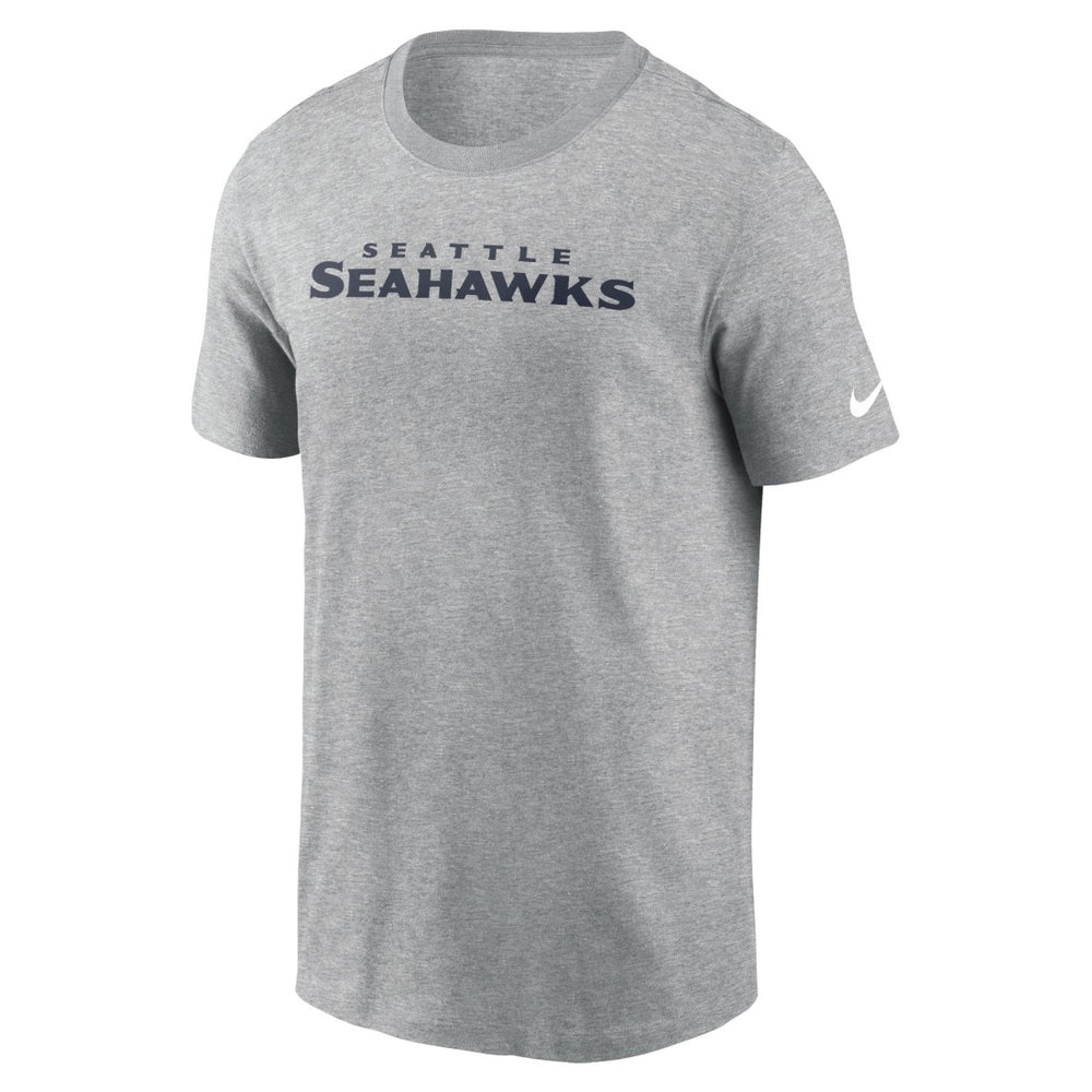 Seattle Seahawks Primetime Wordmark Essential T-Shirt - Heather Gray | Nike discount
